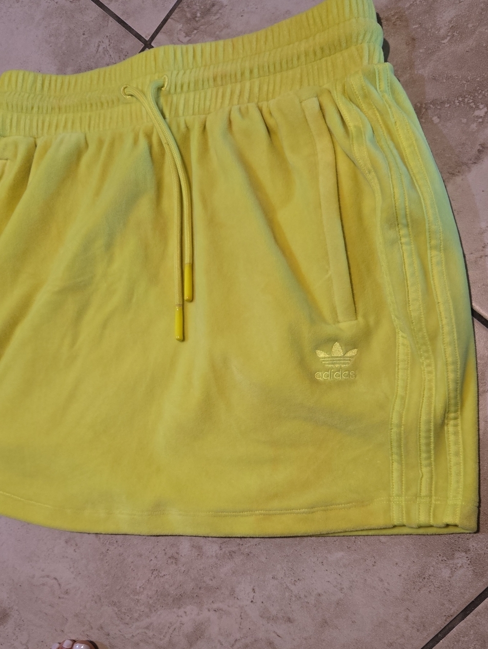 adidas Yellow Mini Skirt with Trefoil
